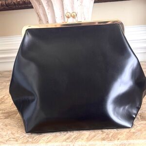 Classic Black Frame-Top Women's Clutch KISS-LOCK Large